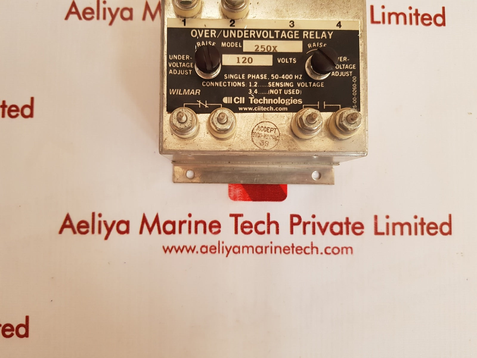 Wilmar 250X Over/Undervoltage Relay 120 Volts 50-400 Hz