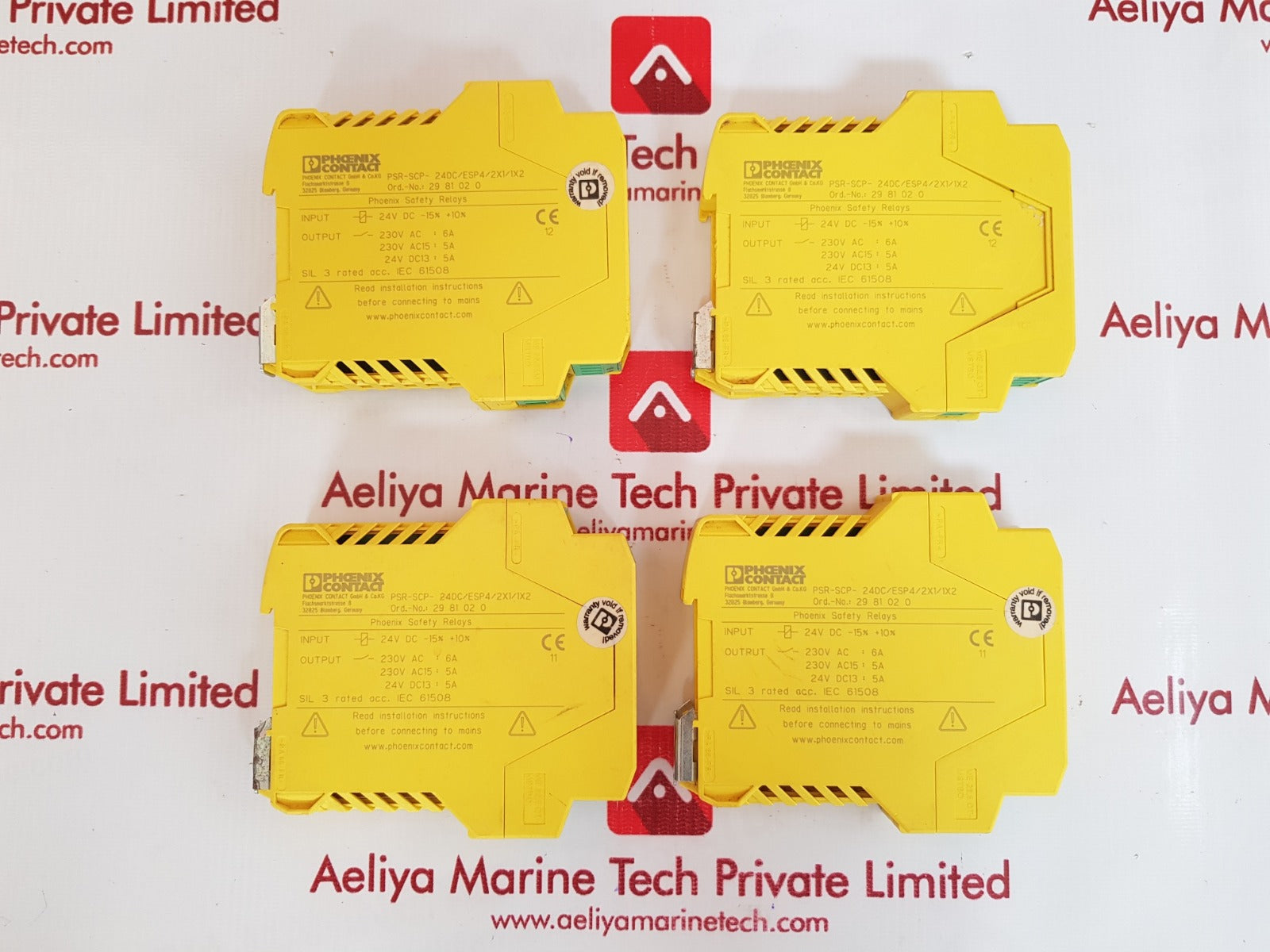Phoenix psr-scp-24dc/esp4/2x1/1x2 safety relays