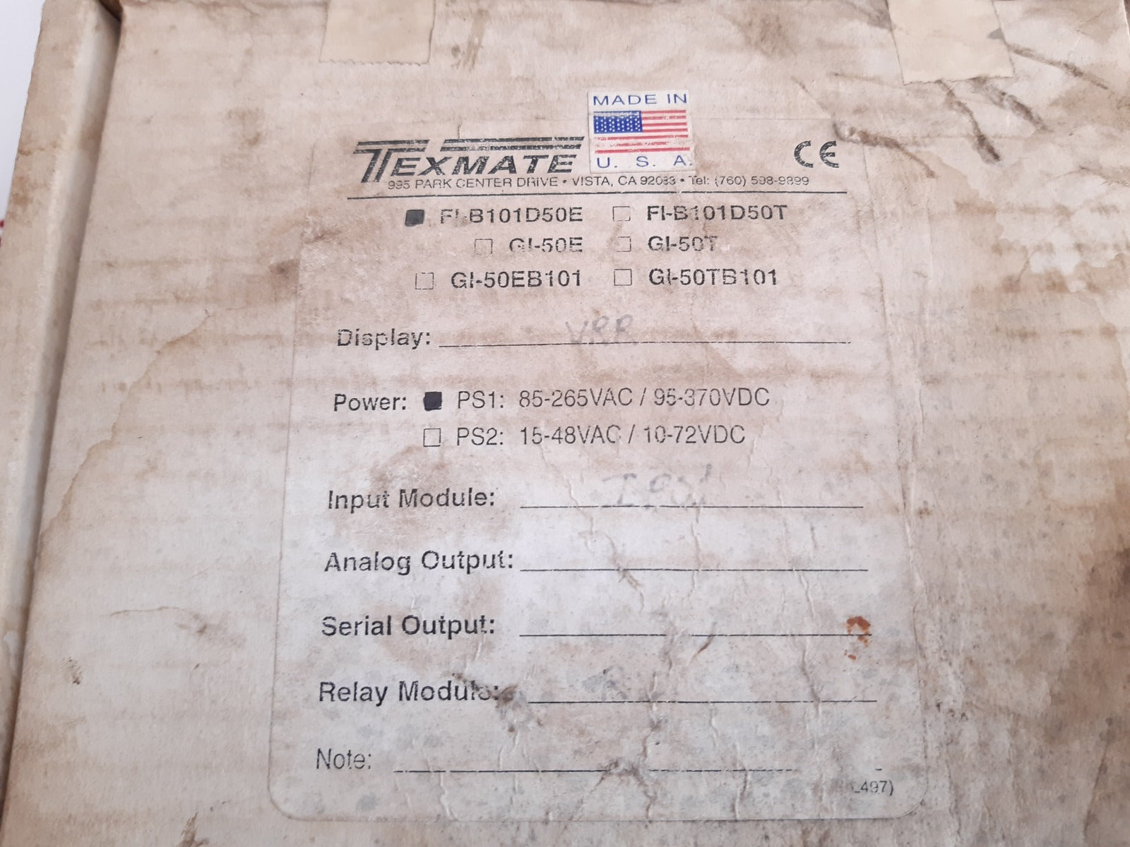 Texmate fi-b101d50e-vrr bargraph meter