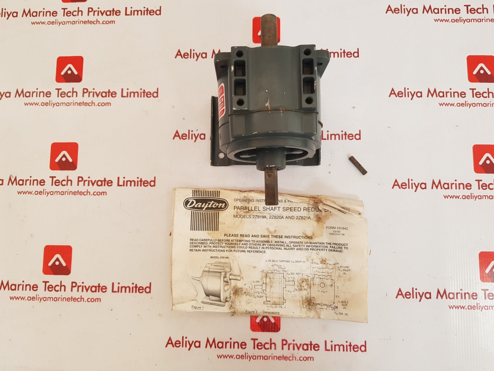 Dayton 2z819a gear reducer 118:1 parallel shaft