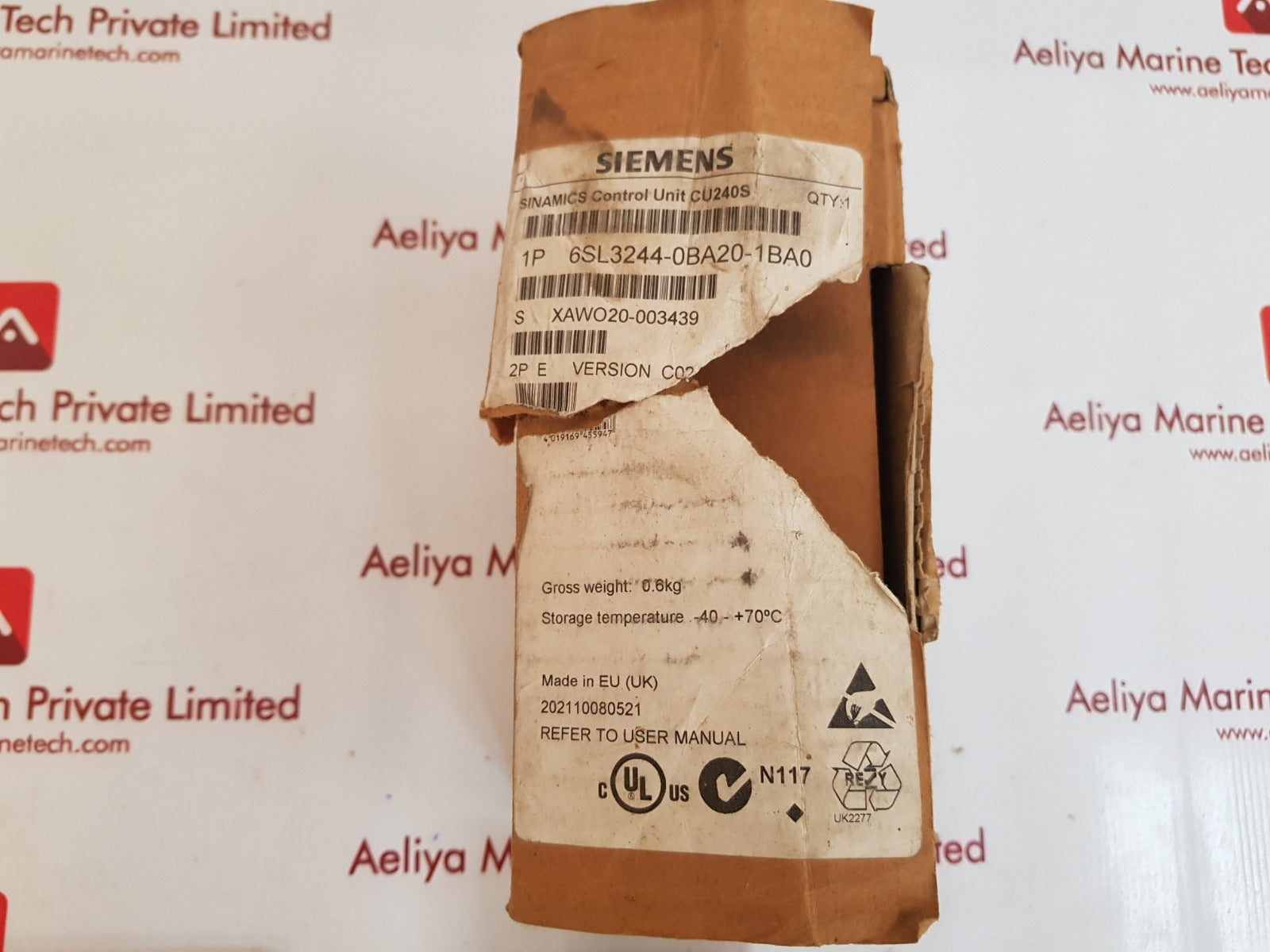 Siemens 6sl3244-0ba20-1fa0 sinamics control unit cu240s