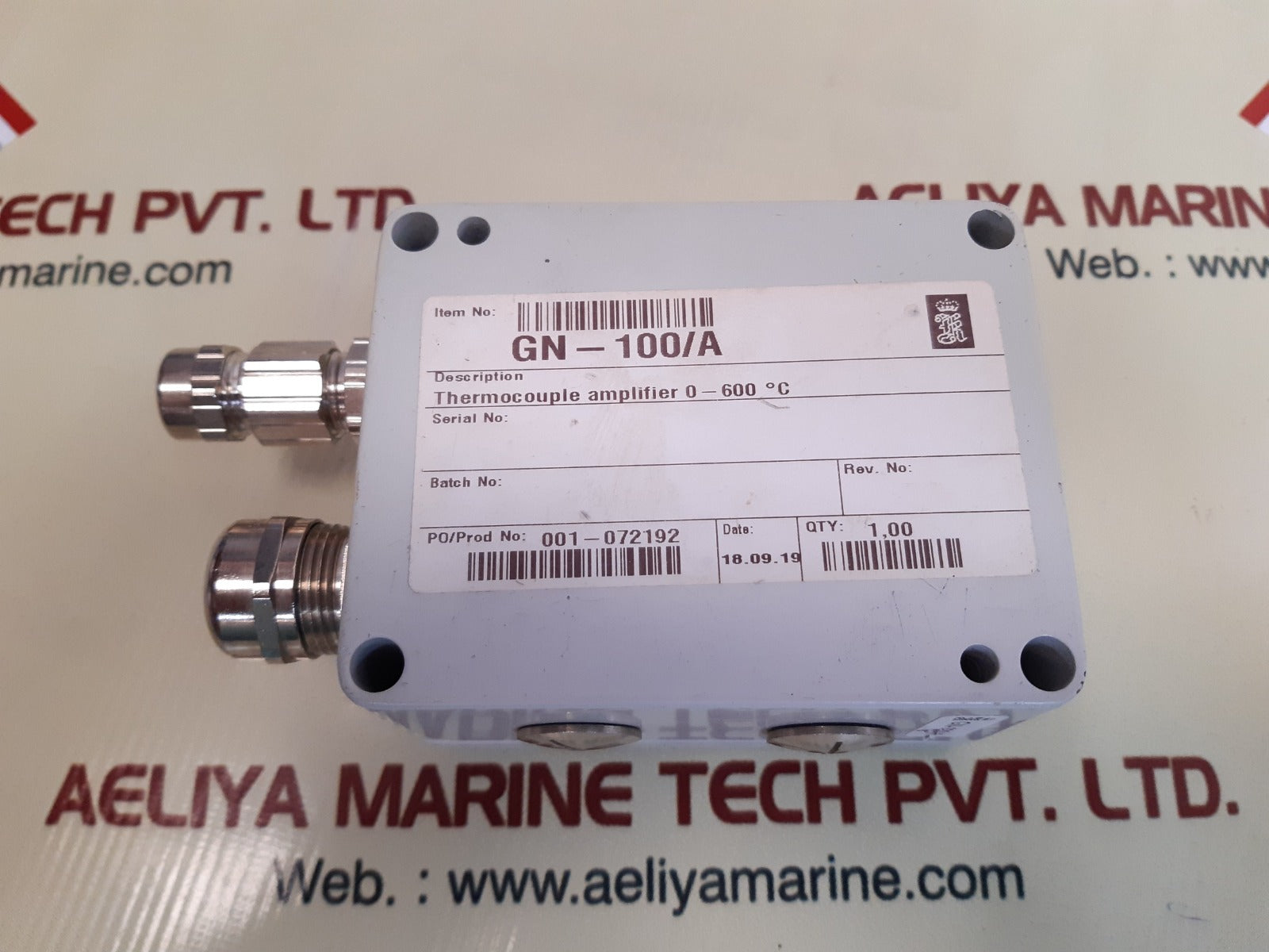 Kongsberg gn-100/a connection box thermocouple amplifier 001-072192