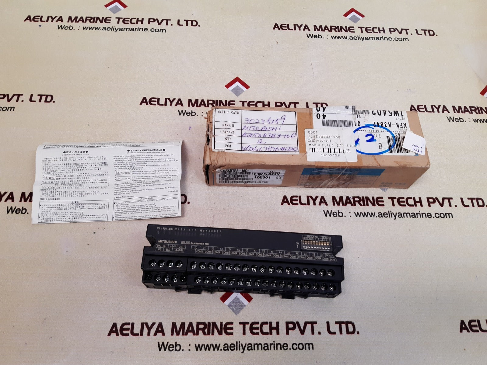 Mitsubishi aj65sbtb3-16d cc-link system compact type remote i/o module
