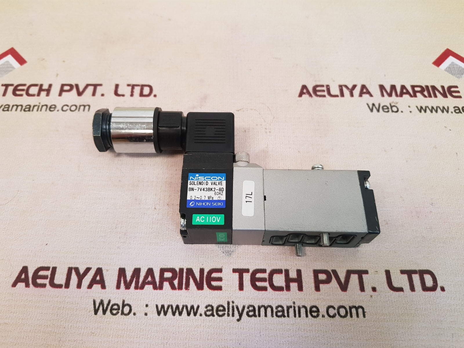 Niscon bn-7v43bk2-8d solenoid valve 0.2~0.7 mpa 