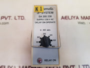 Electromatic s-system sa 205 230 delay on operate with base