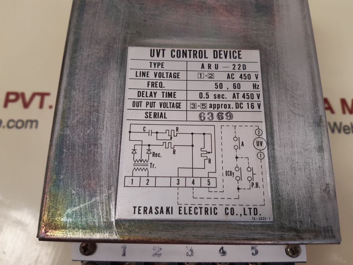 Terasaki Aru-22D Uvt Control Device Ac 450V 50-60Hz