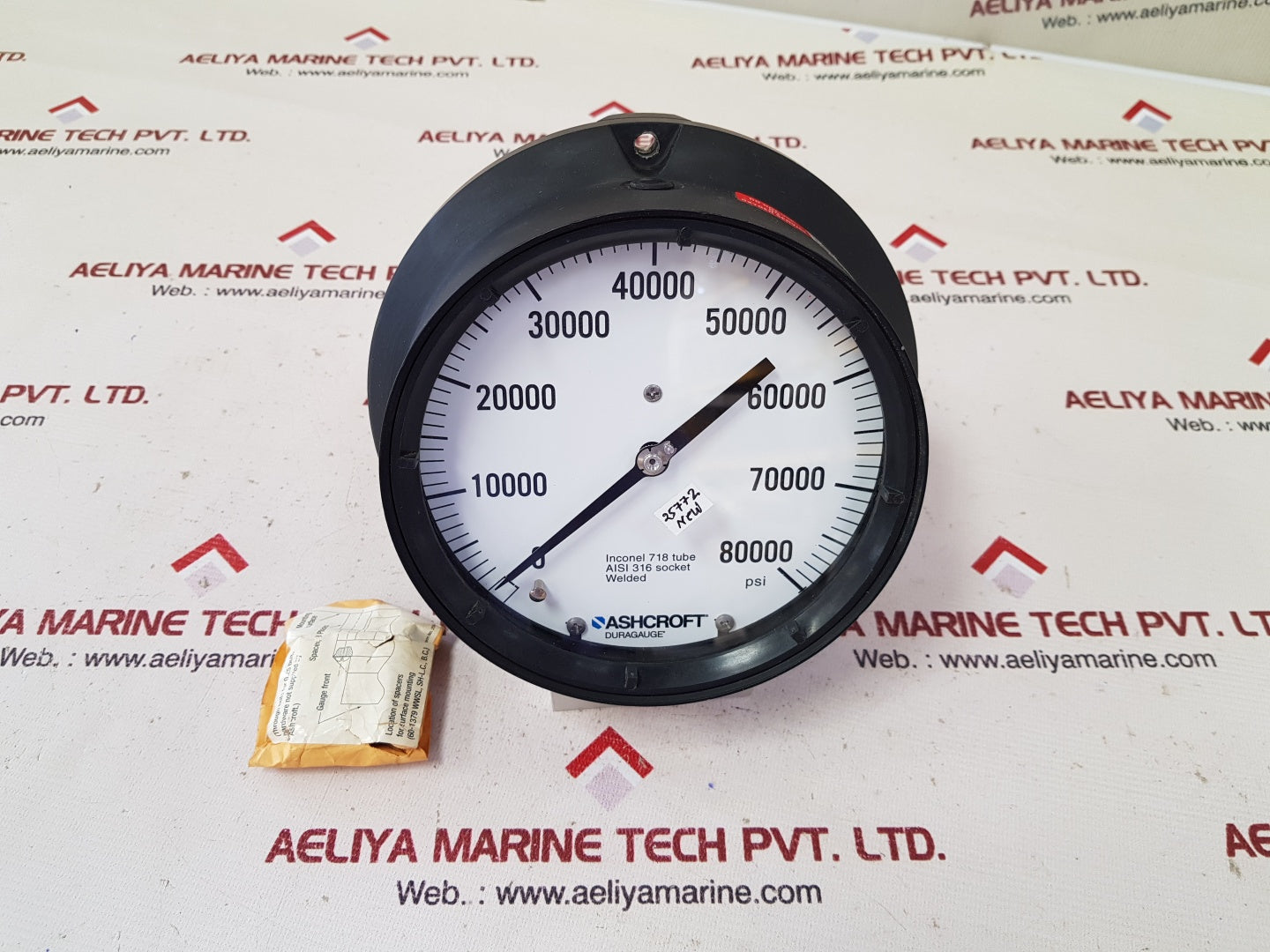 Ashcroft 0 to 80000 psi dial pressure gauge aisi 316 socket welded