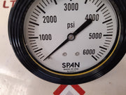 Span 02-0023-t pressure gauge 0 to 6000 psi