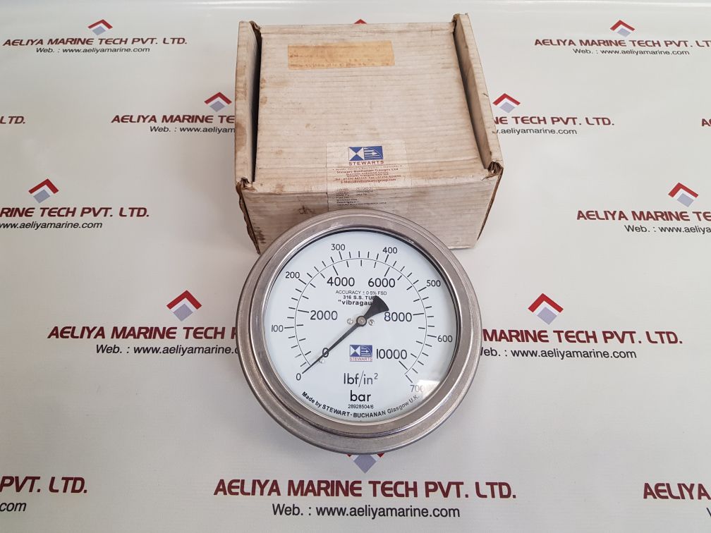 Stewarts 316 s.s.tube and socket pressure gauge 0-10000