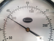 Brannan 150mm dial bottom entry thermometer 0 to 120Â°c