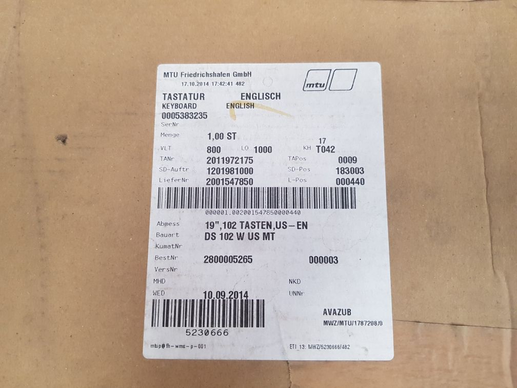Printec 105usi01a50ksk0mt keyboard version:v0661kx