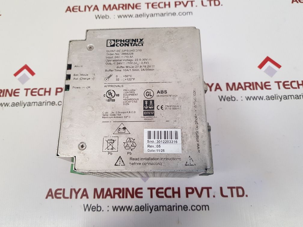 Phoenix contact quint-dc-ups/24dc/10 power supply