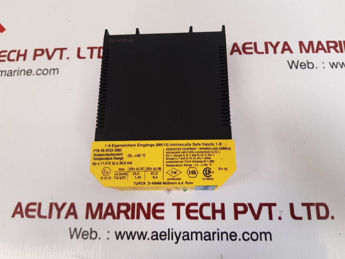 Turck mk13-22ex0-r/24vdc isolating switching amplifier used