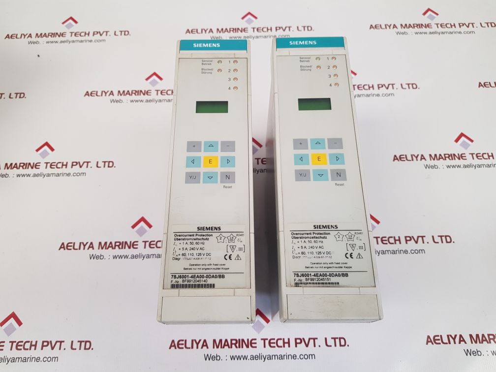 Siemens 7sj6001-4ea00-0da0/bb relay used