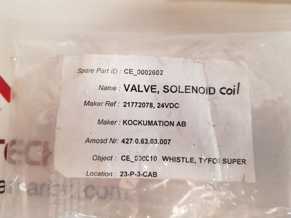 Kockum sonics 24 vdc solenoid coil 