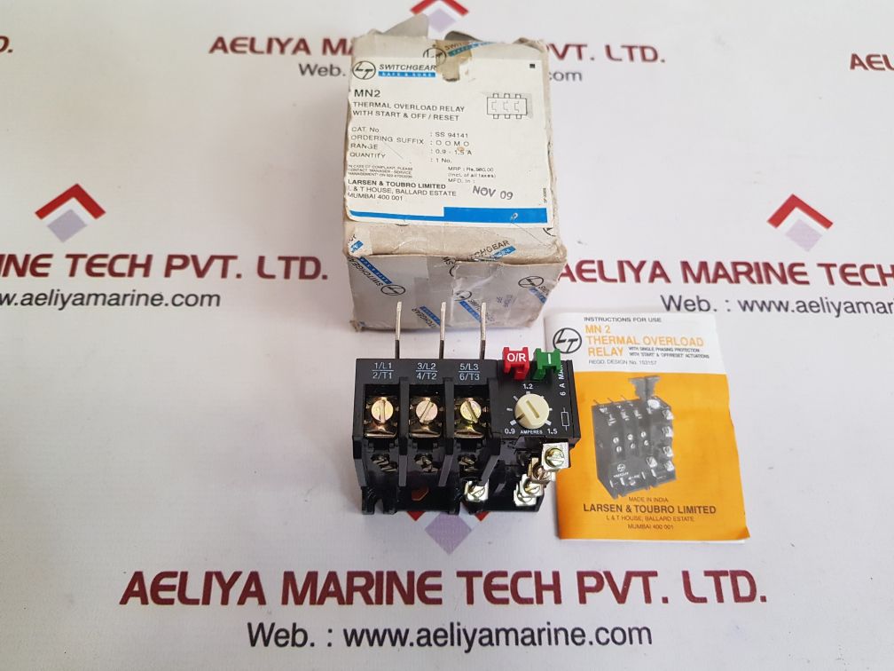 L&T Mn2 Thermal Overload Relay 500V, 50Hz, 2A
