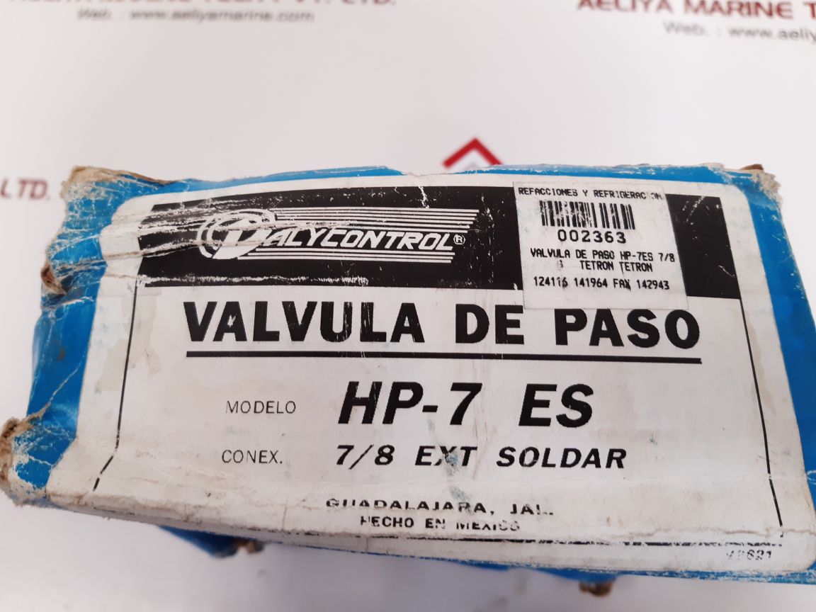 Valy Control Hp-7 Es Stop Drain Water Valve V98 21