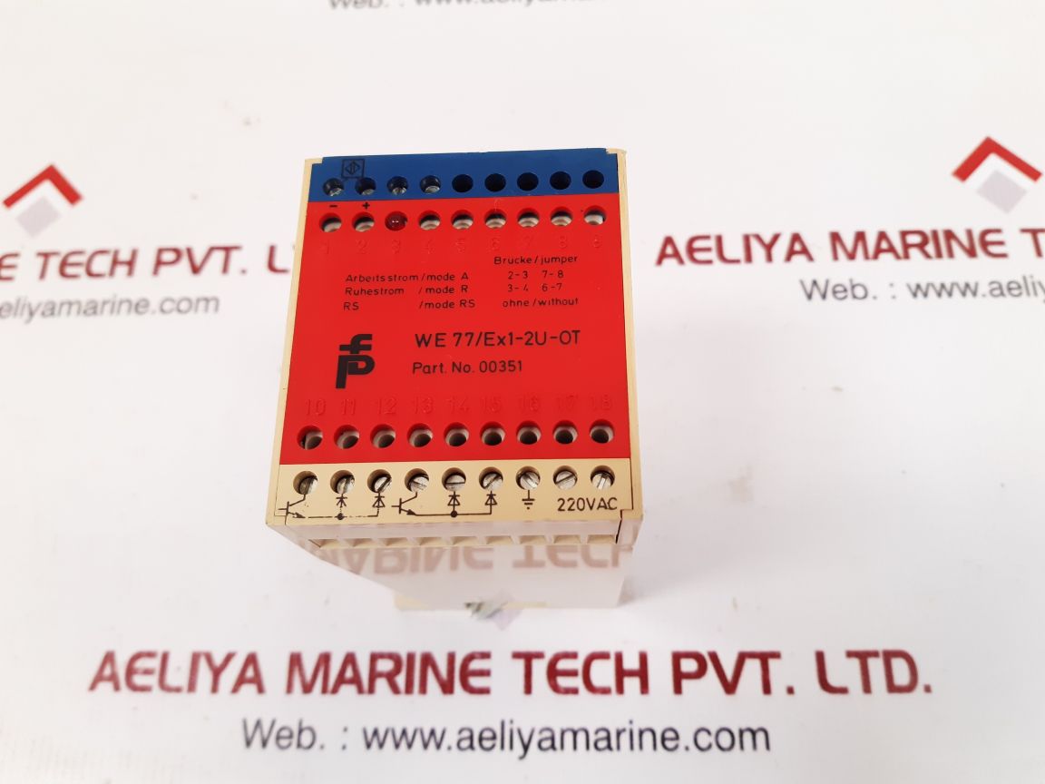 Pepperl+Fuchs We77/Ex1-2U-ot Switch Amplifier 00351 45-65Hz 220Vac