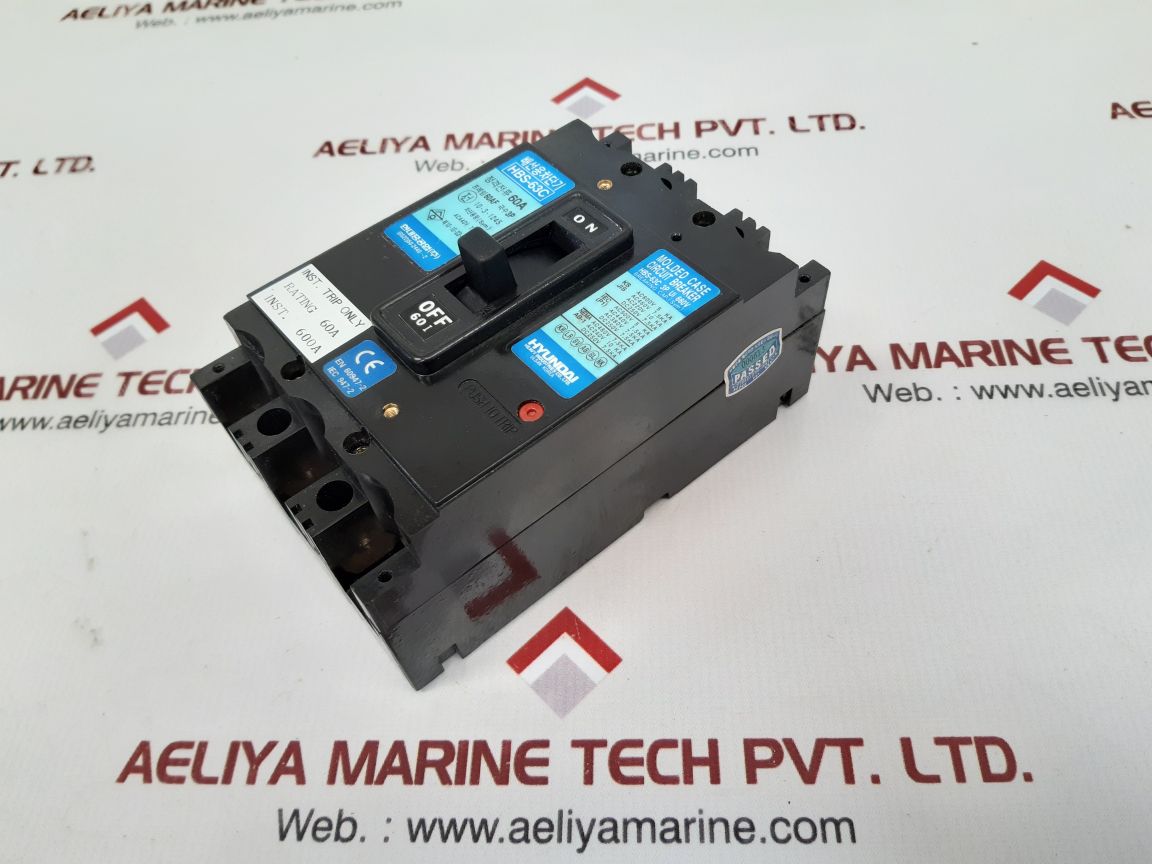 Hyundai Hbs-63C 3P Molded Case Circuit Breaker 600A Ac440V 7.5Ka