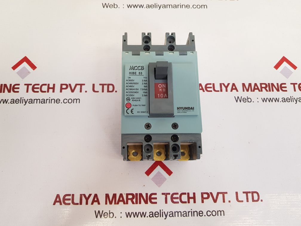 Hyundai Hibe 53 Molded Case Circuit Breaker 10A 50Af 3P 50/60Hz
