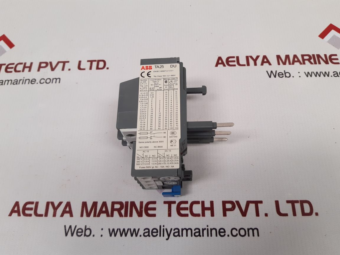 Abb Ta25 Du Thermal Overload Relay Class 10 600 Vac