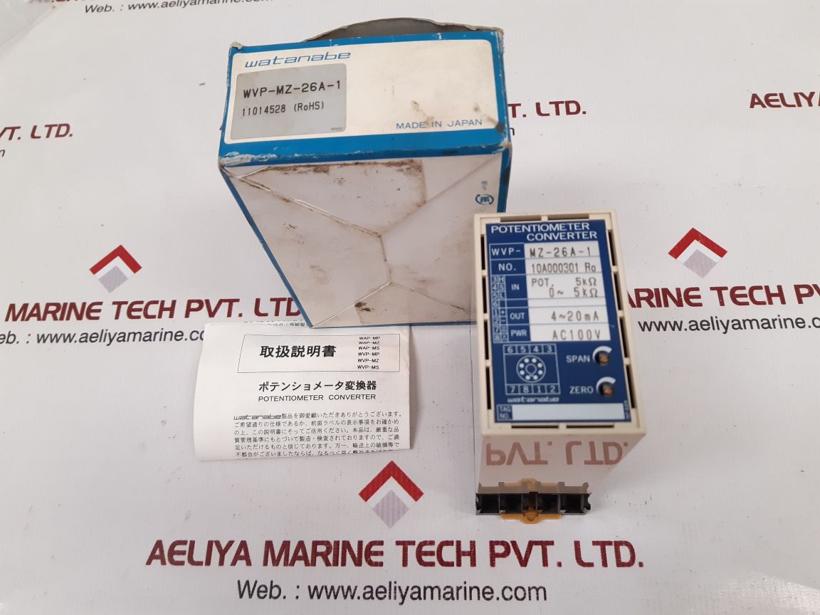 Watanabe Wvp-mz-26A-1 Potentiometer Converter With Base 100Vac