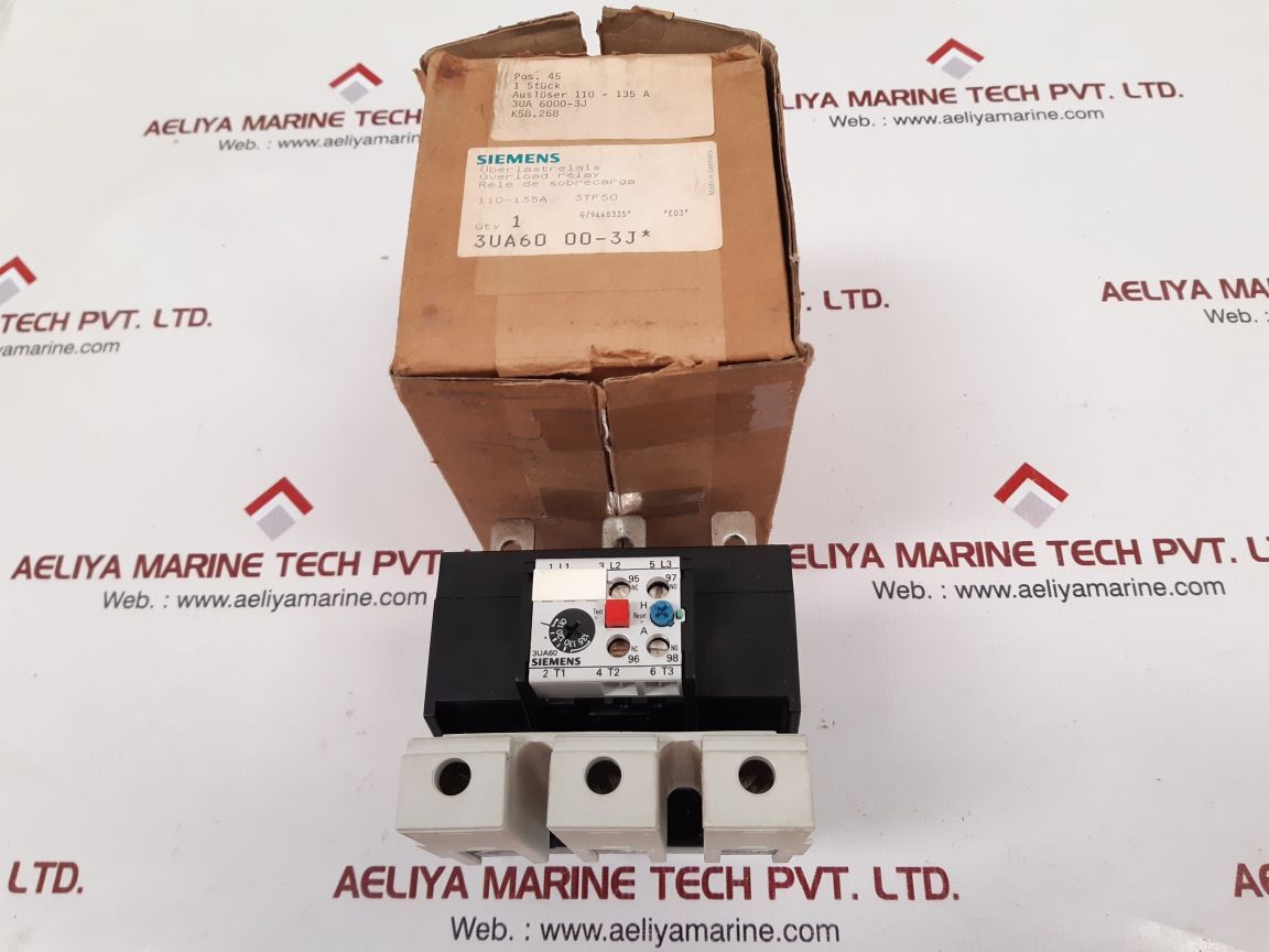 Siemens 3Ua60 00-3J* Thermal Overload Relay 600Vac