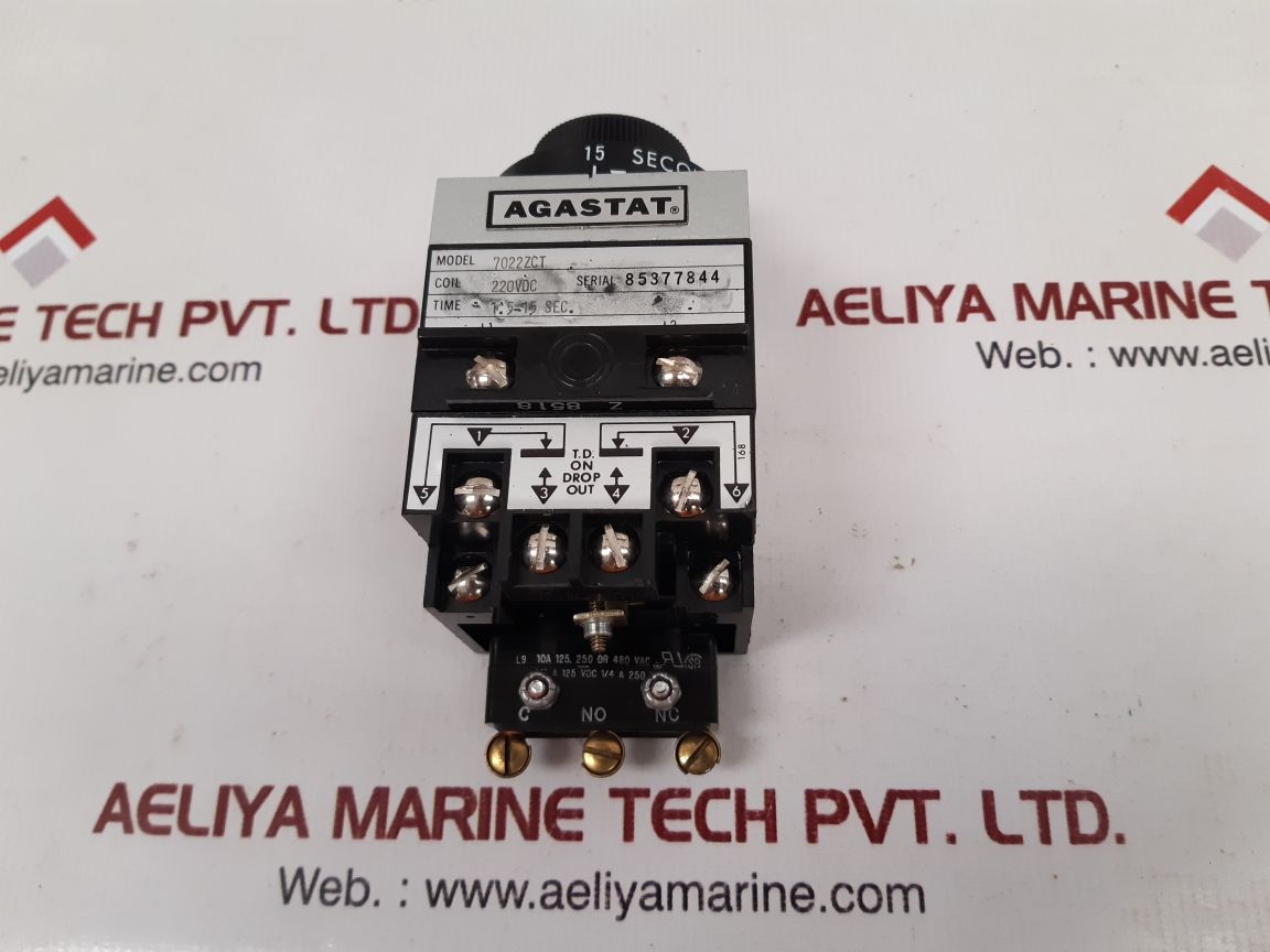 Agastat 7022Zct Timing Relay 1.5-15 Sec. Z 8518 600Vac