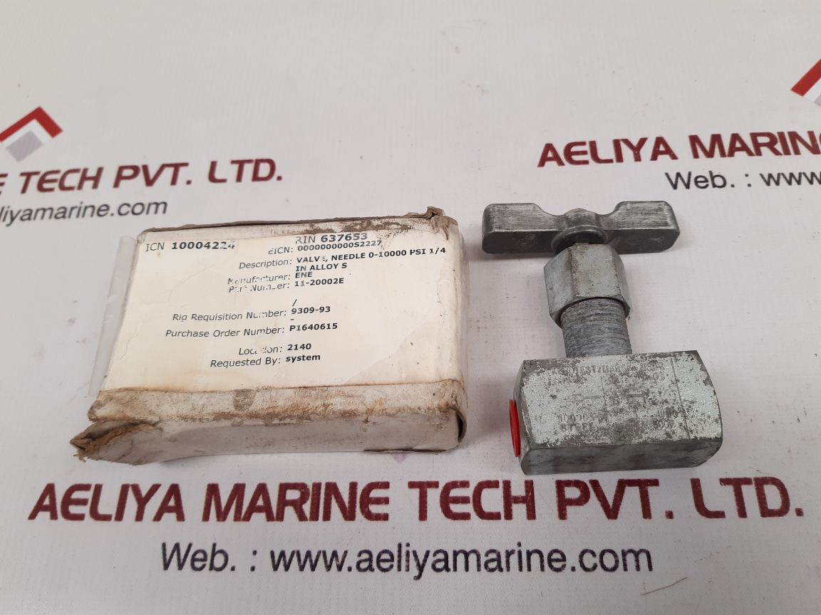 Kerotest/Marsh N1512 Needle Valve 11-20002E, 0-10000 Psi 1/4