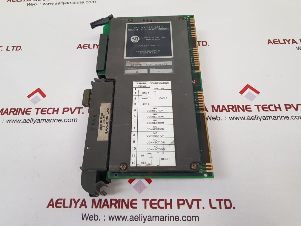 Allen-bradley 1771-asb D Remote I/O Adapter Module W/ 1771-wb Field Wiring Arm