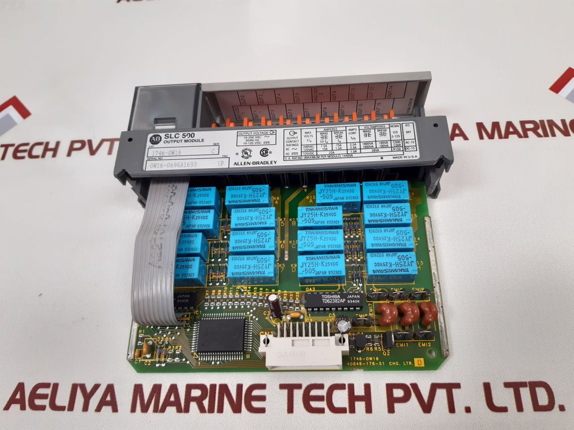 Allen-bradley 1746-ow16 Ser.C Slc 500 250 Vac Output Module Used