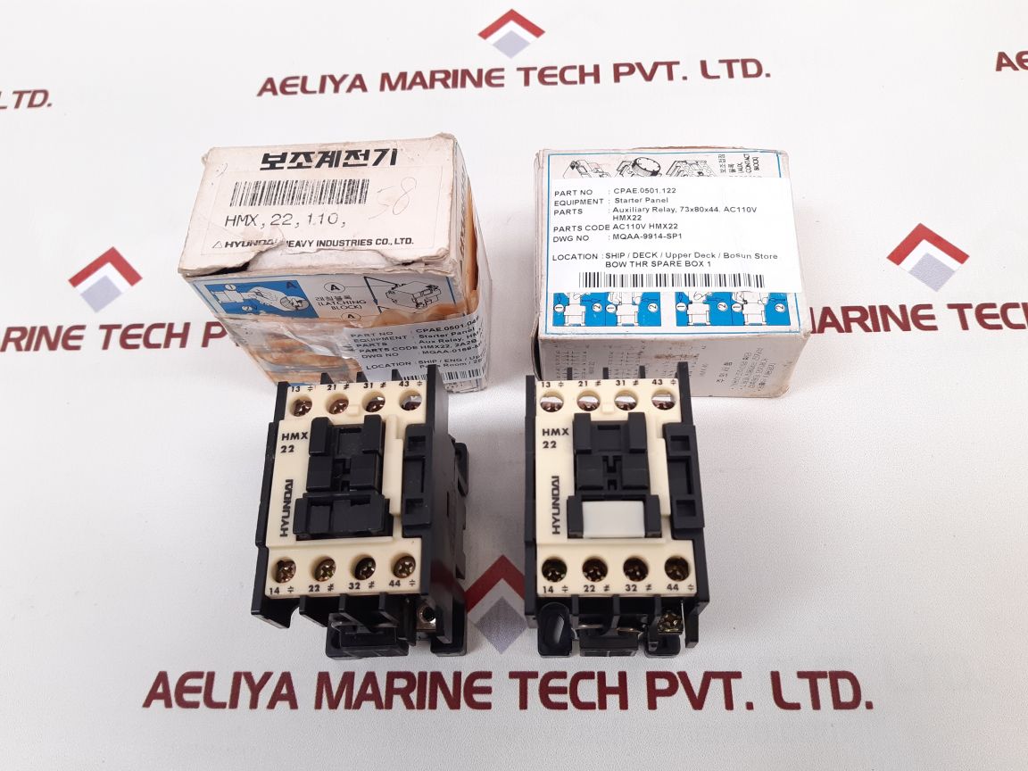 Hyundai Hmx 22 Auxiliary Relay 100V 50Hz Cpae.0501.122
