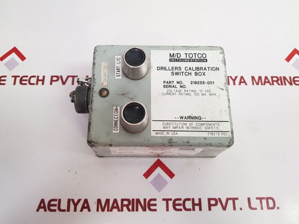 M/D Totco 219255-001 Drillers Calibration Switch Box