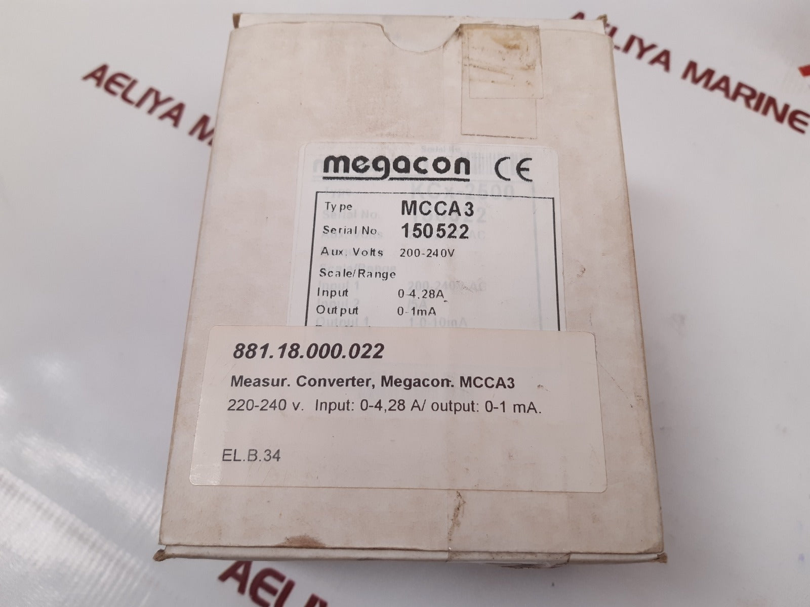 Megacon Mcca3 Ac Current Transducer 200-240V