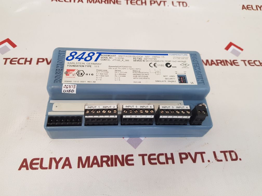 Rosemount 848t fieldbus temperature transmitter 848tfias001b6js2q4