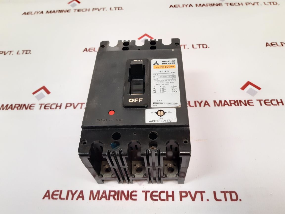 Mitsubishi Nf100-s No-fuse Breaker 15/25 Amp