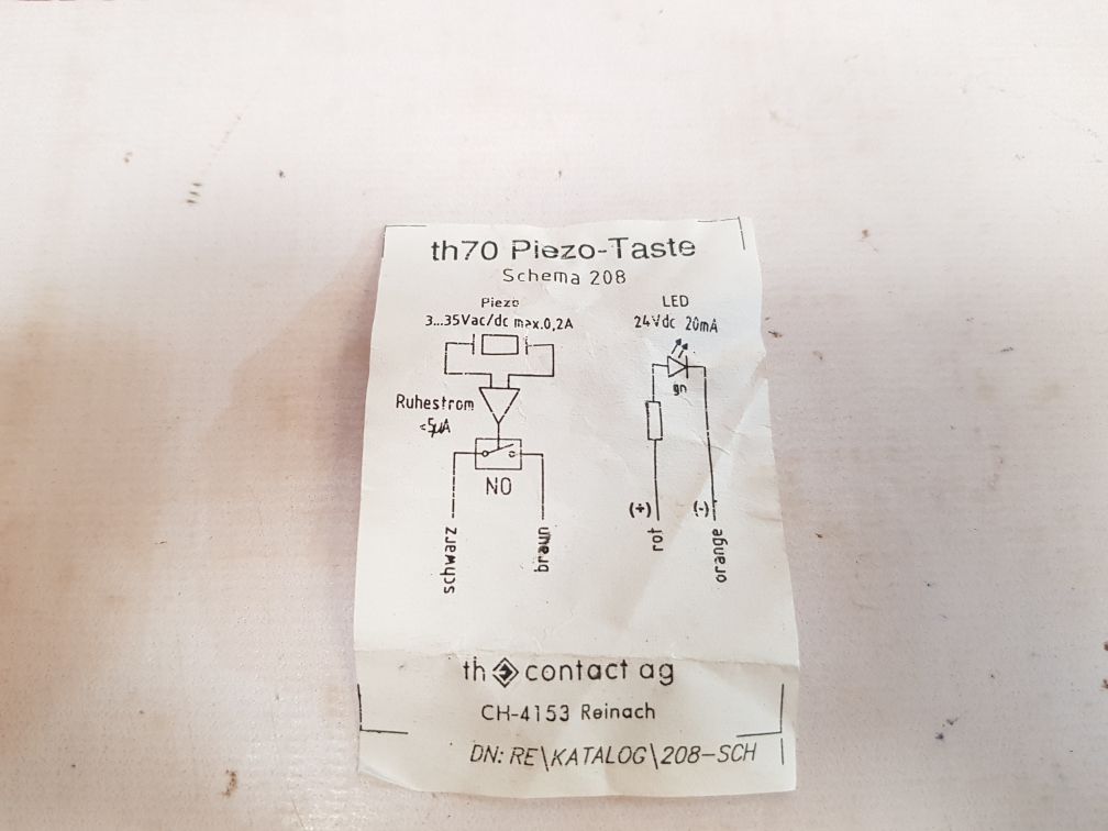 Th Contact 2464/1061 Th70 Piezo-taste Switch