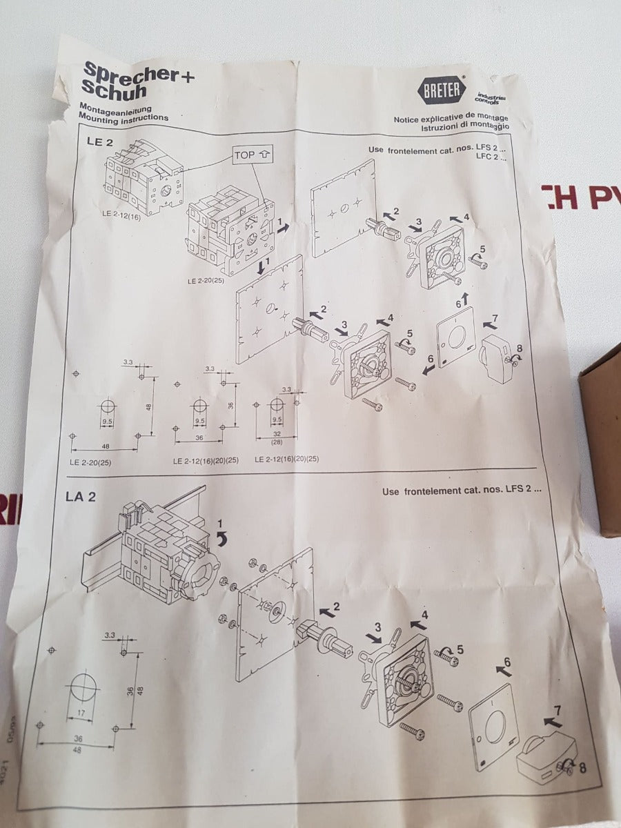Sprecher + Schuh Le2-12 Rotary Cam Switch