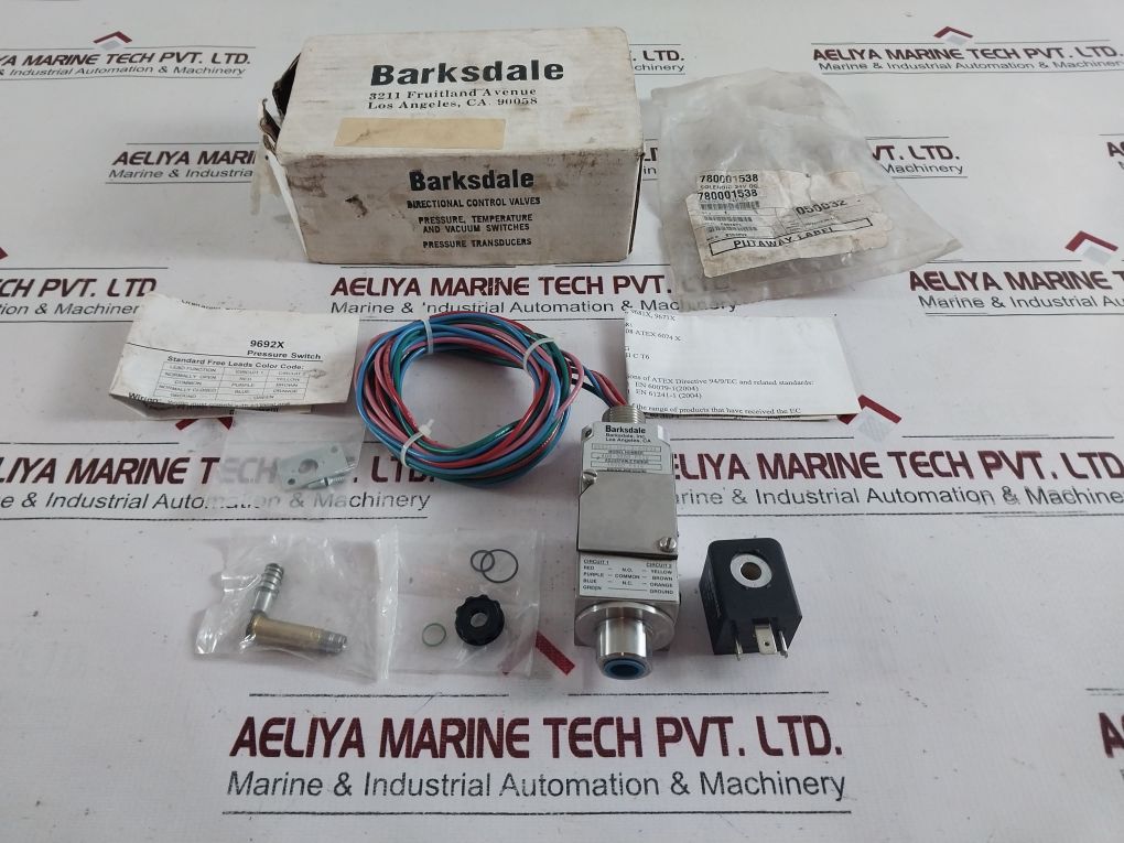 Barksdale 9692X-1Cc-3-s0694 Flameproof Switch With Rexroth 100% Ed Solenoid Coil