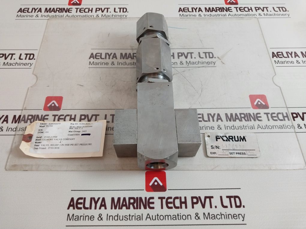 Gilmore 25168-2 Rev.F 5500 Psi Pressure Relief Valve 25168-2-5500