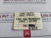Lot of 4X Bussmann NON-25 One-Time Fuse 250 Volts
