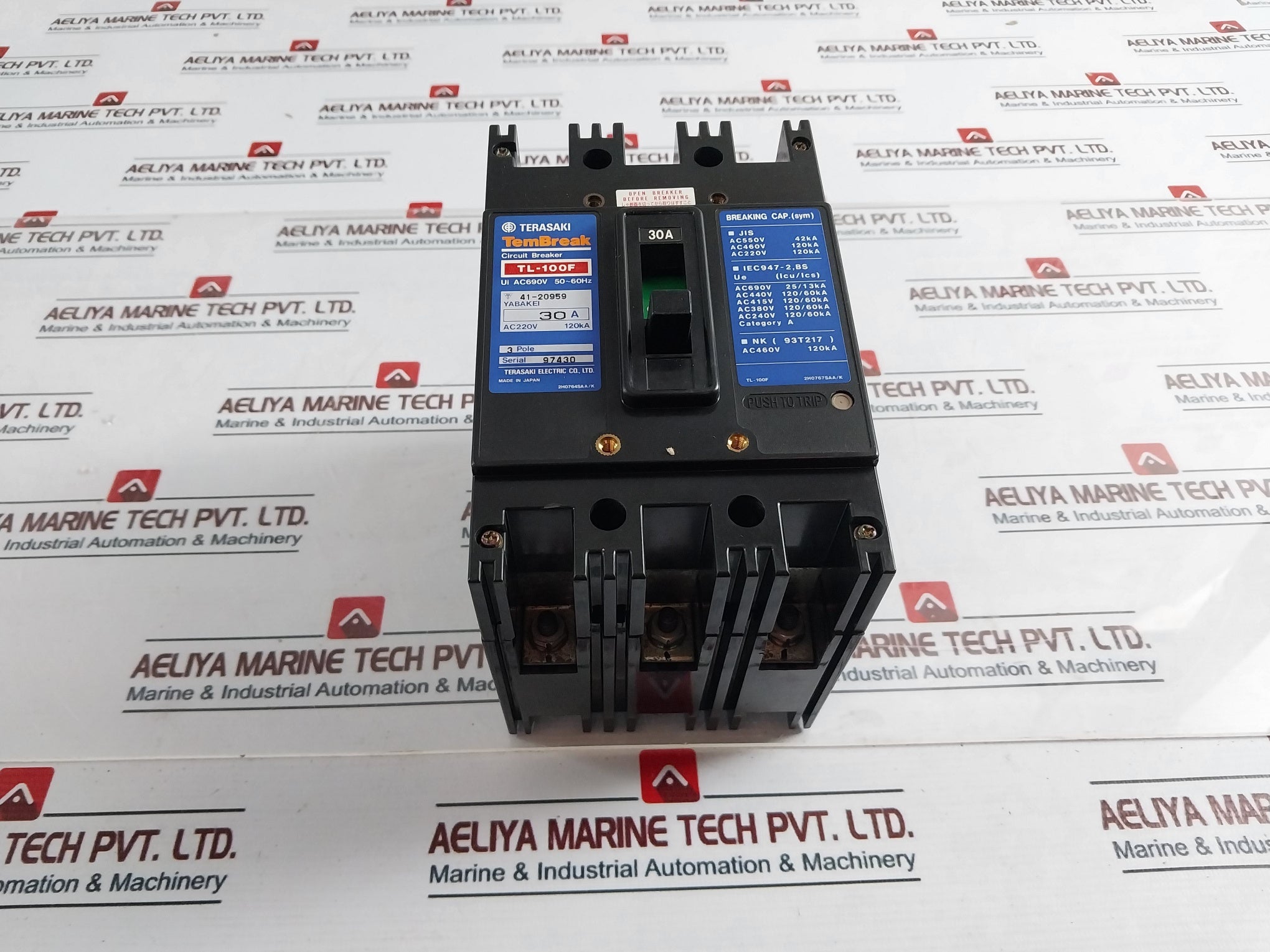 Terasaki Tl-100F Current Limiting Circuit Breaker 30A Ac690V 50~60Hz