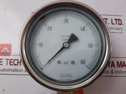Noshok 0-60 Psi Pressure Gauge 316 Ss Tube & Socket