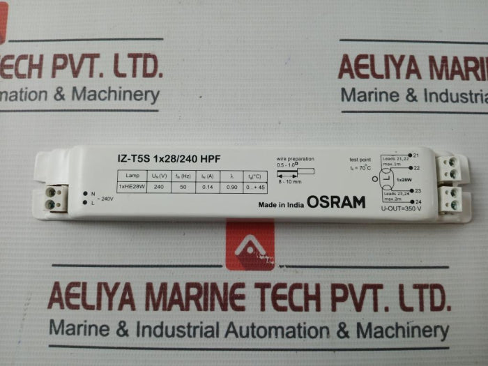 Osram Iz-t5S 1X28/240 Hpf Electronic Control Gear 240V 50Hz 28W