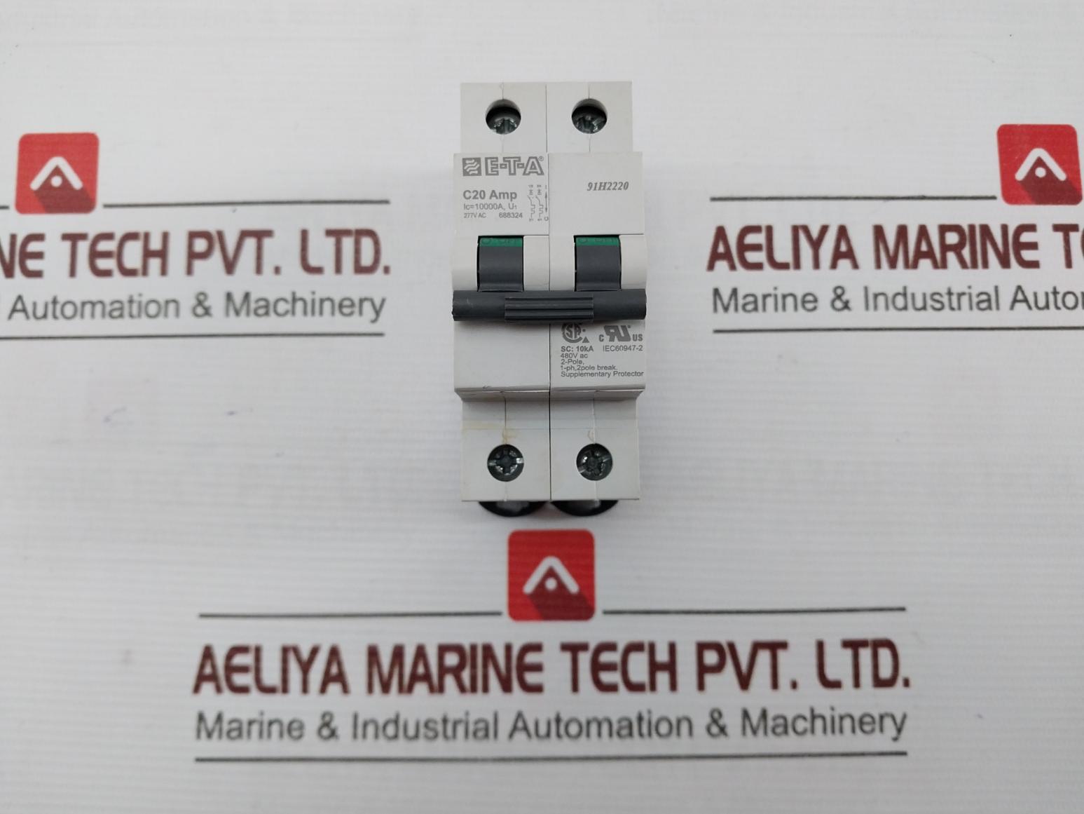 E-t-a 91H2220 2 Pole Thermal-magnetic Circuit Breaker 1-ph 10000A 277Vac