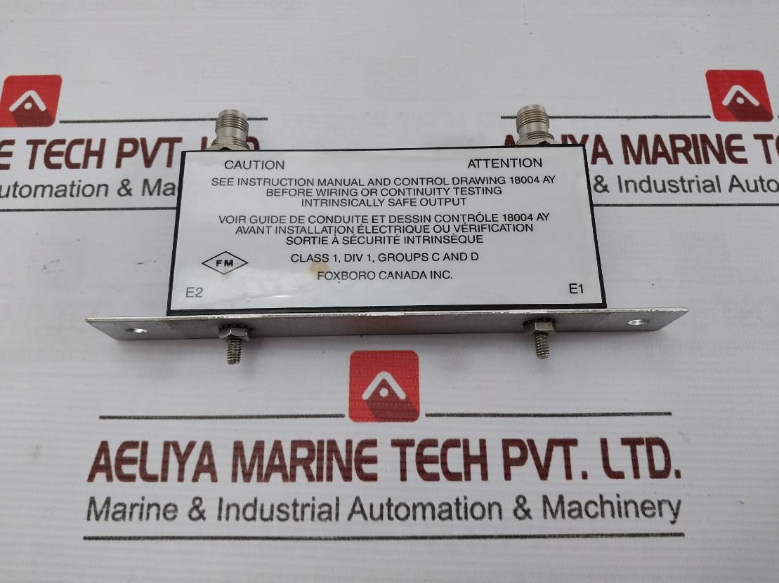 Foxboro Intrinsic Safety Barrier Type Iii Class 1 Div 1