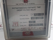 Jvs Jrv 202--3 Under Voltage Relay 220Vdc 0-15 Secs