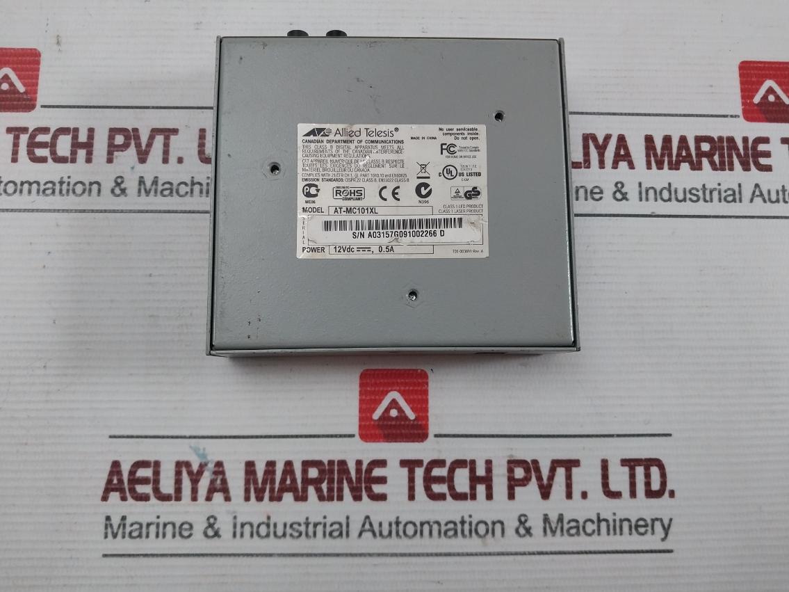 At-mc101Xl Allied Telesis 12Vdc 0.5A Fast Ethernet Media Converter