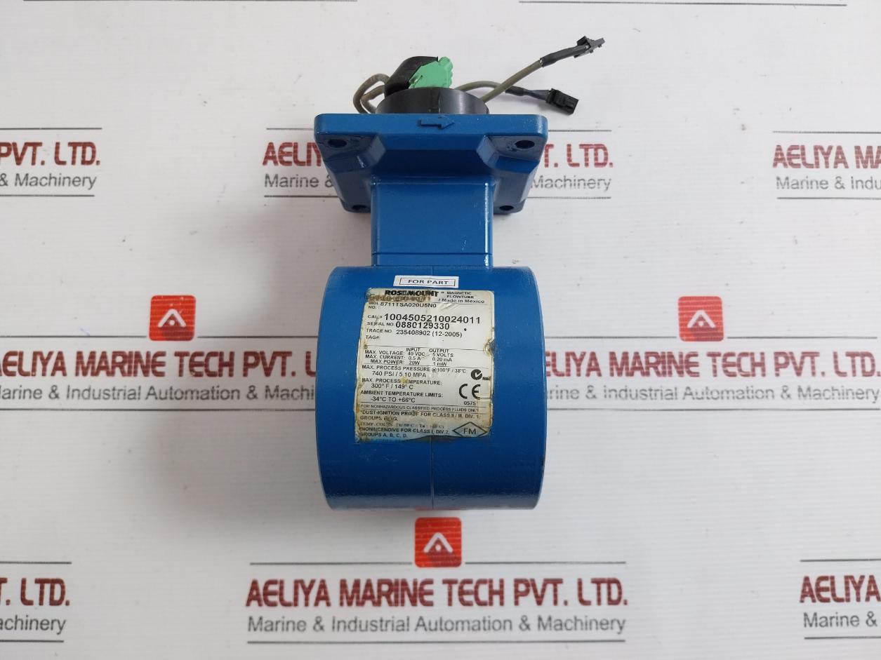 Rosemount Magnetic Flow Meter Sensor 40Vdc 740Psi 8711Tsa020U5N0