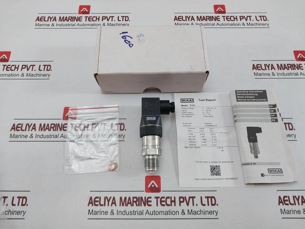 Wika Pressure Transmitter S-20 0-1600 Bar 4-20 Ma